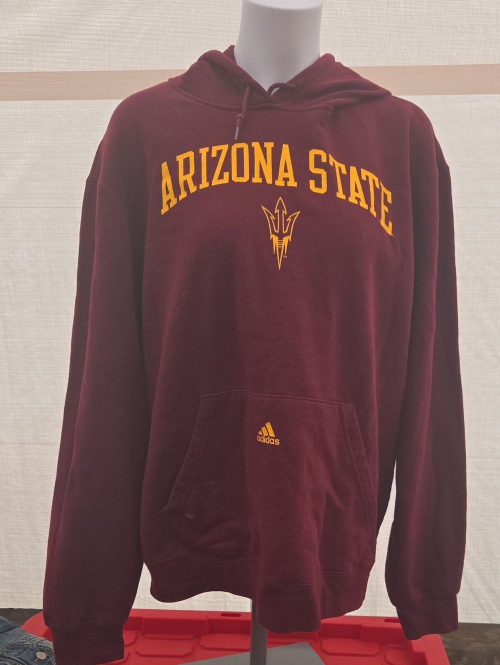 adidas Arizona State Maroon Hoodie with Gold Lettering